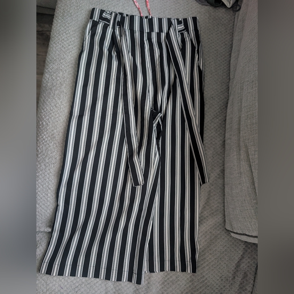 Black and White Striped Pants